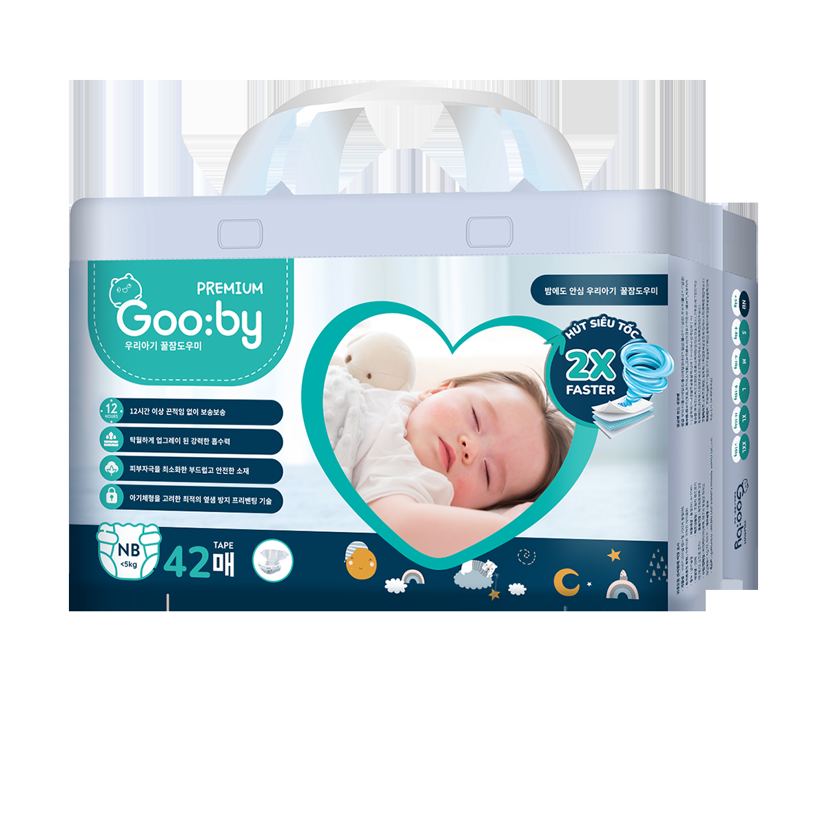 Bỉm Gooby Newborn chất liệu mềm mại an toàn cho da bé