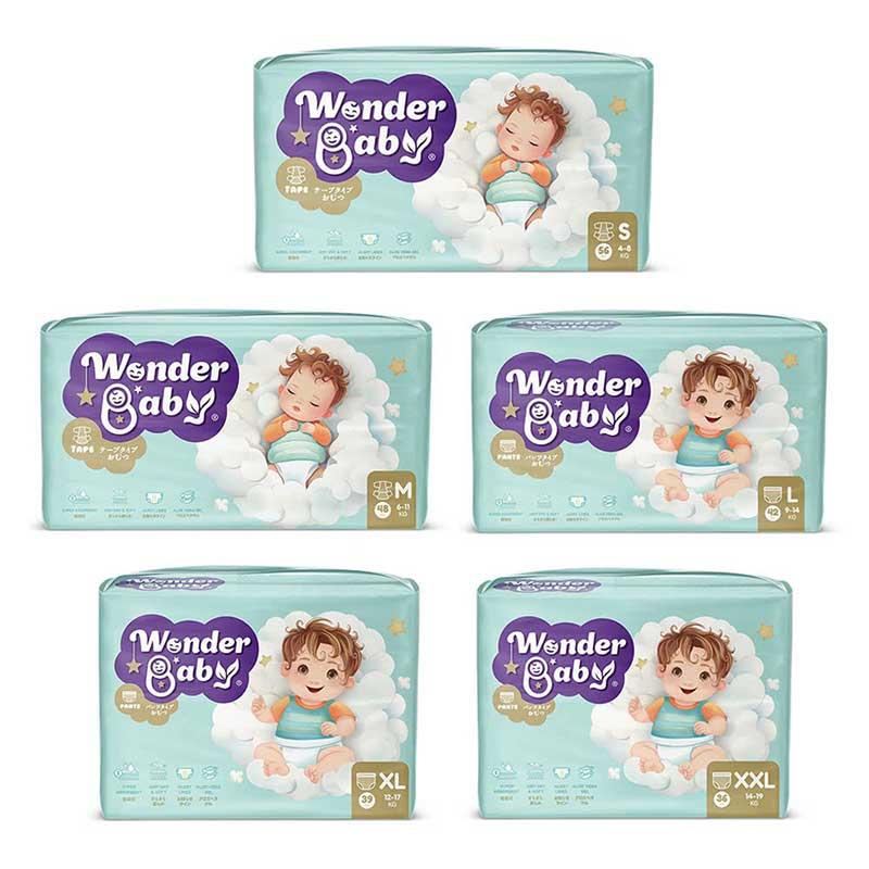 Bỉm Wonder Baby chất liệu mềm mại thoáng khí cho bé